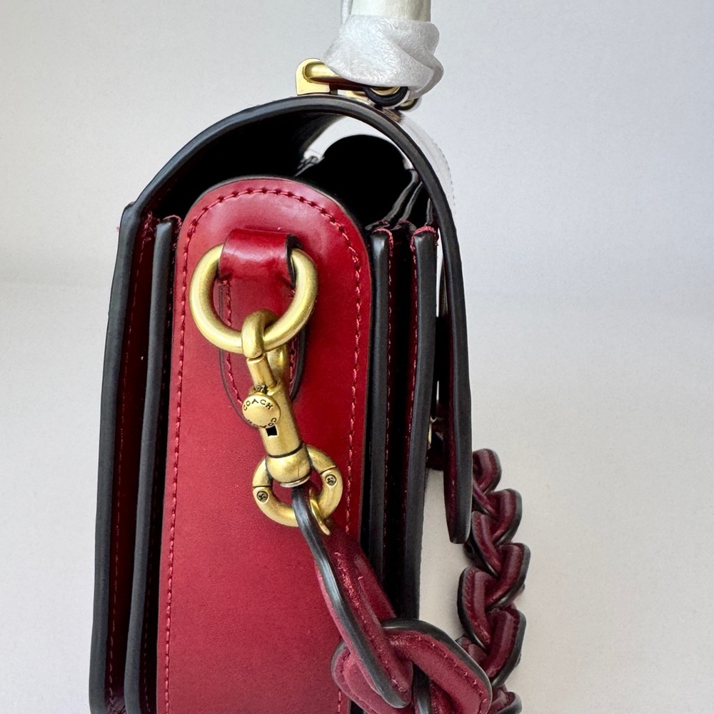 Coach Rogue Top Handle bag In Ruby Red Spazzolato Leather Limited Edition NWT - Picture 4 of 11